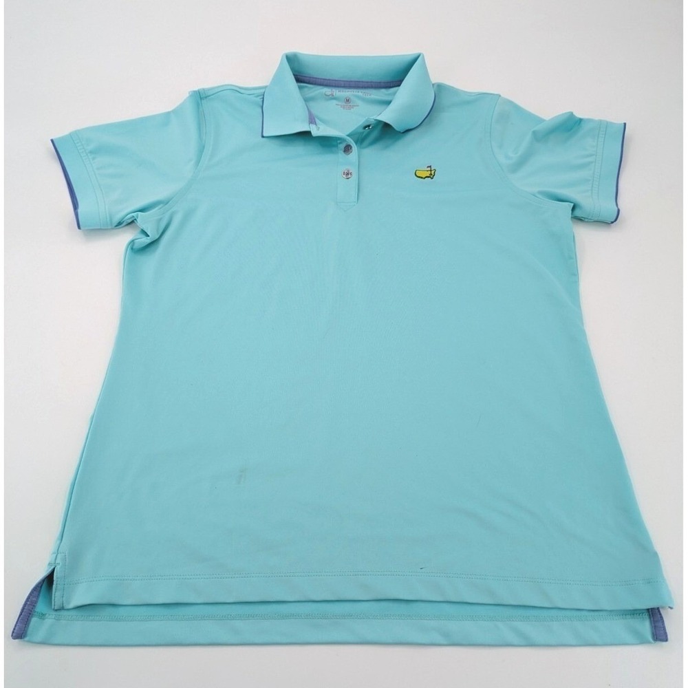 Authentic Masters Tournament Women's Golf‎ Polo Shirt Medium Blue Purple Trim